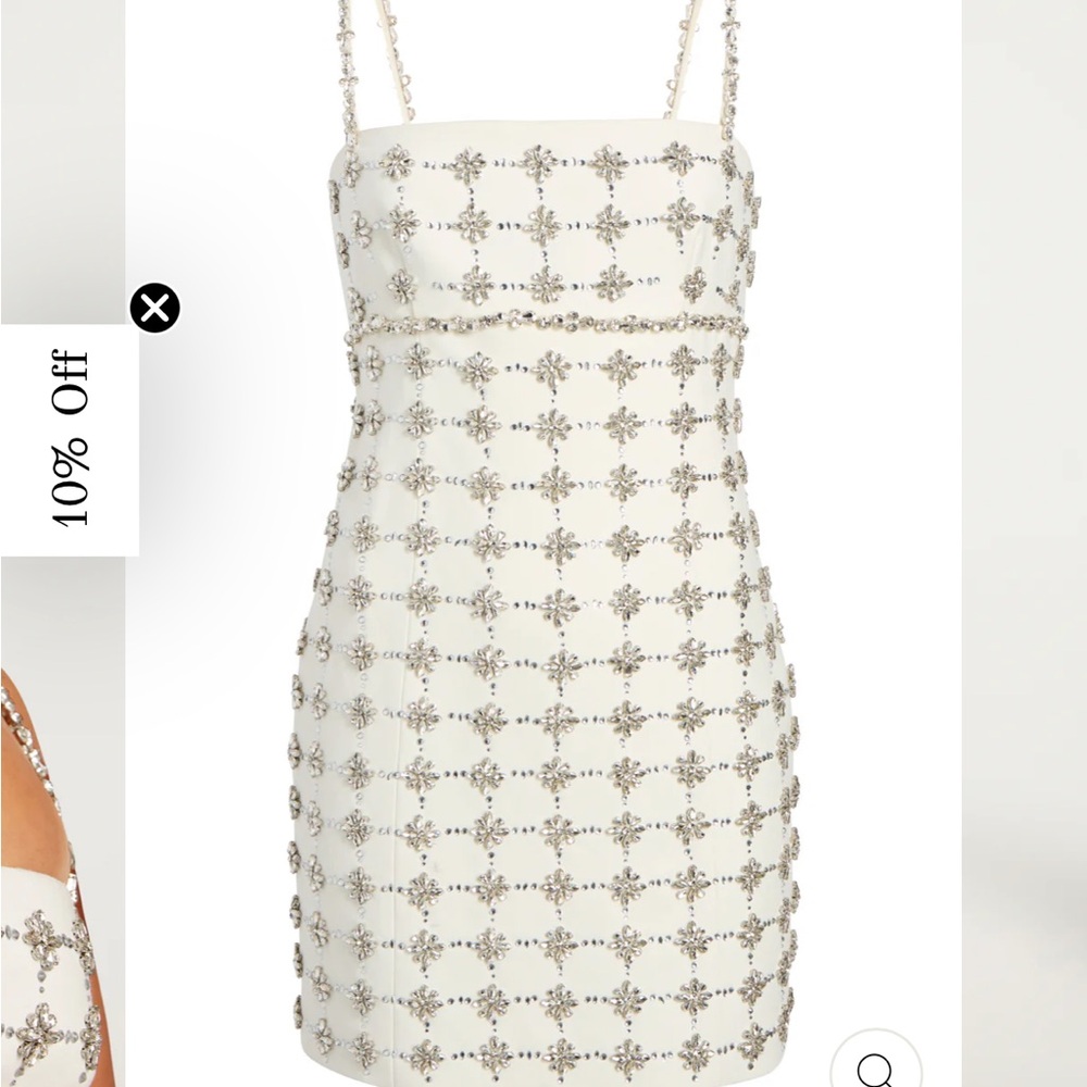 Cinq a Sept White Sheath Mini Dress Spaghetti Strap